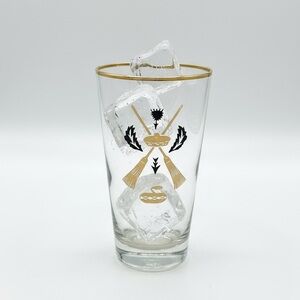 Set Of 8 Vintage 60’s Highball Glasses With Curling Motif